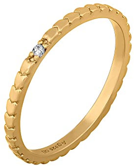 caÏ Damen Ring 925/- Sterling Silber Glänzend Zirkonia gelb 274270225-1