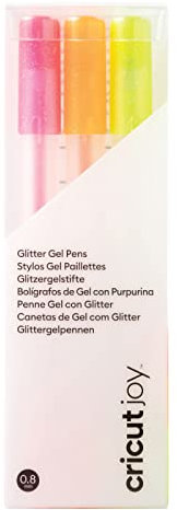 Cricut Joy Glitter Gel Pen Set | Neon | Fine Point 0.8mm | 3-pack | For use with Joy