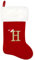Nikolaussocke für Kinder und Erwachsene, 50cm/20in Groß Nikolausstrumpf für Weihnachtsdeko, Kaminsocken Weihnachten mit Buchstaben, Nikolausstiefel Gefüllt Zum Befüllen für Kamin Deko Geschenke (H)
