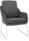 hjh OFFICE 719226 Lounge Sessel LAGUNO W Stoff moderner Relaxsessel mit Kufengestell im Industrial-Design, gepolstert, Dunkelgrau