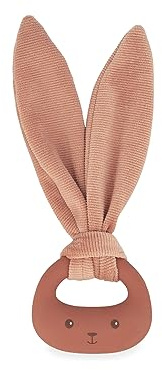 KALOO - Lapinoo - Beißring für Babys - Terrakottafarben - Hasen-Ring - PVC-Frei BPA-Frei - Zwei Strukturen - Babyausstattung - Ab Geburt, K218009