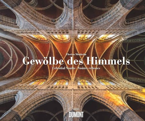 DUMONT - Gewölbe des Himmels 2025 Wandkalender, 60x50cm, Fotokunst-Kalender mit Decken in Kirchen und Sakral-Bauten, fotografiert von Florian Monheim, mit Spiralbindung