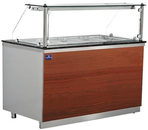 Table Bain-Marie Avec Vitre Vertical, 4X GN 1/1 - Mastro