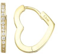 Ohrringe Creolen in Herzform in Echt 585 Gold klassische, schlichte Herz Ohrringe Ohrschmuck mit Zirkonia Steine Damen Schmuck Goldcreolen in Gelbgold inkl. Schmucketui | JC Trauringe 8518