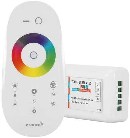 Centralina con telecomando controller RGB multicolore RF 2.4Ghz 18A 3CH dimmer 12/24V dc strisce luci LED