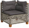 vidaXL Garten Ecksofa, Mittelsofa mit Kissen, Modular Loungesofa für Garten, Gartensofa Gartensessel Gartenmöbel, Grau Poly Rattan