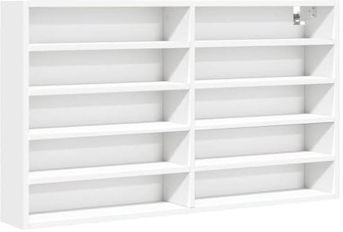 vidaXL Armoire à vitrine Blanc 100x15x58 cm Bois d'ingénierie, Armoire Murale, Armoire de Rangement Murale, Armoire Suspendue, Armoire Flottante