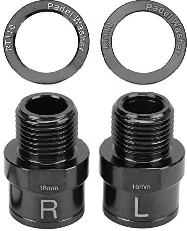 Hominas 1 Paar Pedalverlängerung für Fahrräder aus Titanlegierung, 16 Mm Fahrrad-FußPedal-Abstandshalter mit L- und R-Markierung, Verlängerter Pedal-Abstandshalter für (Schwarz)