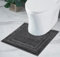 Decomira Badematte rutschfest WC Vorleger mit Ausschnitt | Als Badteppich Set kombinierbar | WC-Teppich Badezimmer-Teppich Bad-Vorleger waschbar | Für freistehende Toiletten | Dunkelgrau - 45x45 cm