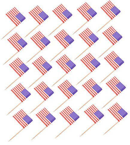OKUMEYR 200 Stück Cupcake-topper Mit Us-flagge Party-kuchenaufsatz Dekoration Partyzubehör