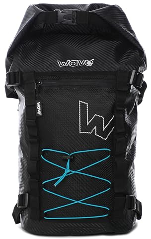WAVE Roll Top PVC Paddleboard Deck Bag | Waterproof & Durable SUP Deck Storage Bag for Easy Access to Essentials | Black | 20L