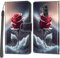 Handyhülle für Huawei Mate 20 lite/Maimang 7 Hülle, Magnetische Flip Stoßfeste Schutzhülle mit Standfunktion Kartenfächern Klapphülle Handytasche Rosen