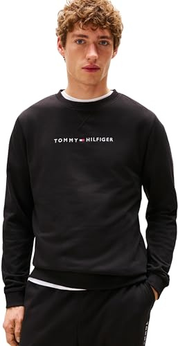 Tommy Hilfiger Men’s Round Neck Sweatshirt, Black (Black), XS