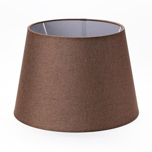 ORION LIGHTSTYLE Lampenschirm Textilschirm für Steh- und Tischleuchten E27 Fassung Ersatzschirm Stoff Durchmesser 330mm Höhe 230mm braun