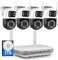 KERUI Überwachungskamera Aussen Set WLAN mit 8 CH NVR 4 Pcs 6MP Farbe Nachtsicht Dual-Linsen 360° Weitwinkel Kamera Überwachung Personenerkennung Automatisches Track 2-Wege-Audio mit 1TB HDD für 24/7