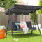 UNIONLINE Garden Swing Chair, Outdoor 3-Seat Glider Porch Bench with Removable Cushion and Adjustable Shade, Garden Swing Chairs for Poolside,Backyard,(Grey)