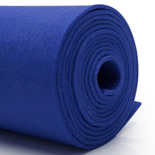 DIY Filz stoff 30cm x 250cm - 3mm Stärke Bastelfilz in Einzelfarben – Filzstoff meterware Für Autoteppiche, Weihnachtsmärkte & Riesenprojekte,filzmatte-saphirblau