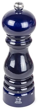 PEUGEOT - Moulin à Poivre Paris u'Select 18 cm - Collection ParisRama - 6 Réglages de Moutures Prédéfinies - en Bois Labellisé PEFC - Fabrication Française - Coloris Laqué Bleu Céramique