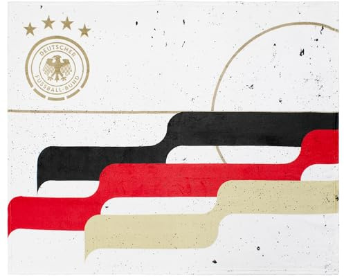The Gift Scholars DFB Flauschdecke „Die Mannschaft“ – Offizielle Fleece-Kuscheldecke (150 x 120 cm) – 100% Recyceltes Material – Fan-Geschenk Schwarz Rot Gold
