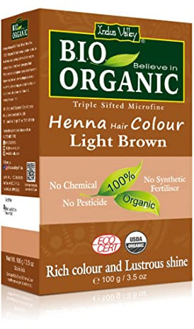 Tinte de pelo de henna, 100% biológico. Con partículas de polvo microfinas, (marrón claro)