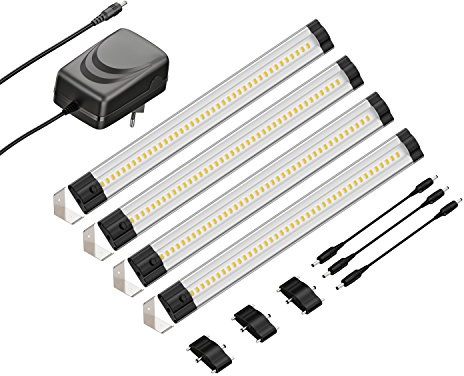 parlat LED Unterbau-Leuchte SIRIS Eckmontage flach je 30cm je 370lm weiß 4er Set
