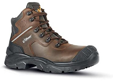 U POWER Unisex Scarpe Antinfortunistiche Da Lavoro,Scarpa Bassa,mod. Greenland Uk S S3s Fo Sr,puntale Antiperforazione No Metal Brandschutzschuhe, Dunkelbraun Schwarz, 41 EU