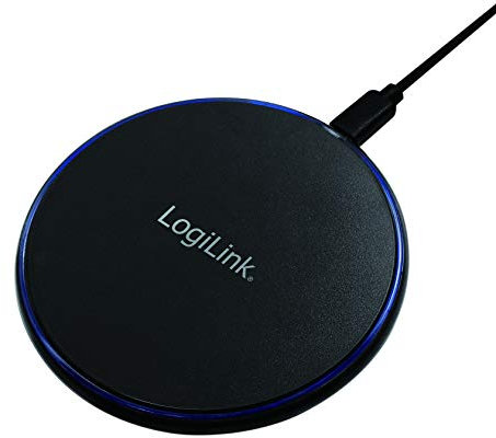 LogiLink PA0178 Qi (Induktive Energieübertragung) Kabelloses Tischladegerät mit Fast Wireless Charging/ Quick Charge, 10W