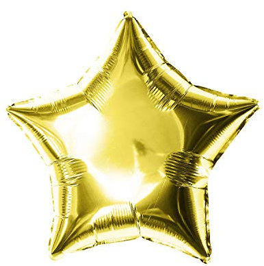 Oblique Unique® Folien Luftballon alle Buchstaben Alphabet ABC Herz Stern in Gold für Geburtstag Jubiläum goldene Hochzeit JGA Party Deko Folienballon - wählbar (Stern)