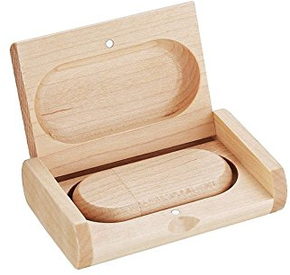 Anloter USB-Stick aus Holz, 32 GB, USB 3.0, mit Box (32 GB, USB 3.0)