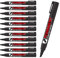 CROWN Permanent Markers Chisel Tip Markers - Pack Of 12 - Permanent Ink - Black - 2mm-5mm Line (875201)
