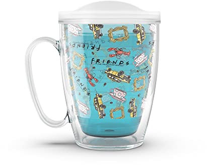 Tervis Friends - Vaso aislado de doble pared hecho en Estados Unidos mantiene las bebidas frías y calientes, taza de 16 onzas, clásico
