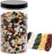 Pebbles Polished Gravel Natural Decorative White Stones Rocks with Red, Green, Yellow Pastel Accents Mixed Color Aquarium Stones Top Dressing for Potted Succulents Plants 1/5 to 3/8 2-lb