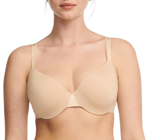 Chantelle ESSENTIALL CO SG Coque Enveloppant T-Shirt-Soutien-Gorge, Opaque, Beige Dore, 80C Femme