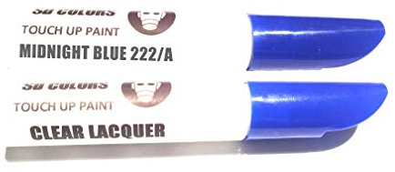 SD COLORS 12 ml Touch-Up-Farbe, Klarlack und Grundierung mit Pinsel - Midnight Blue (222/A) - Kompatibel mit Vespa - Kratzer, Chips und Lackreparatur