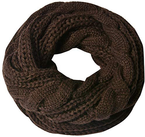 Miobo Strick Loop Schal, Zopf Muster Winterschal, Wolle warmen, Hochwertiges, Unisex mit Einheitsgröße (Braun)