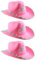 Lot de 3 chapeaux de cowboy rose pour femme avec diadème