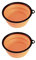 Collapsible Travel Silicone Bowl - 350ml | Two Pack - Portable Food & Drink Bowl with Hook for Dogs & Cats (Orange)