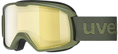 uvex elemnt FM - Skibrille für Damen und Herren - vergrößertes, beschlagfreies Sichtfeld - zugfreie Rahmenbelüftung - croco matt/gold-LGL - one size
