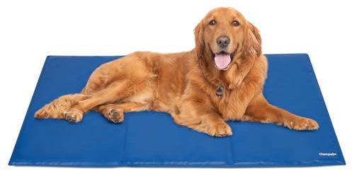 Ownpets 110x70CM große Kühlmatte für Hunde/Katzen, Kühlkissen, Kühl Hundedecke, Ungiftiges Kaltgelpad, Selbstkühlende Matte, XL, Blau