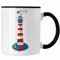 Trendation - Is Watt Tasse Geschenk Norddeutschland Moin Leuchtturm Kaffeetasse Möwe Nordnerney Sylt Fähr Baltrum (Schwarz)