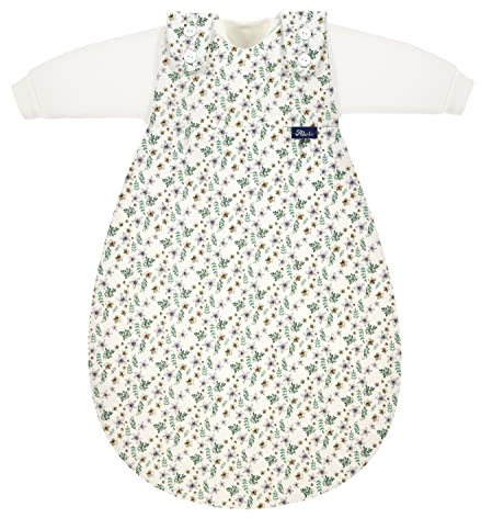 Alvi Baby Mäxchen Original Babyschlafsack 3-teilig, Außensack & Zwei Innensäcke, Kinderschlafsack mitwachsend, atmungsaktiv, Ganzjahresschlafsack (GOTS Petit Fleurs, 50/56)