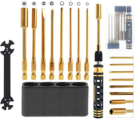 Uinfhyknd 9 in 1 RC Tool Kit, RC Hex Screwdrivers RC Car Tool Kit for RC Car Hobby Tools