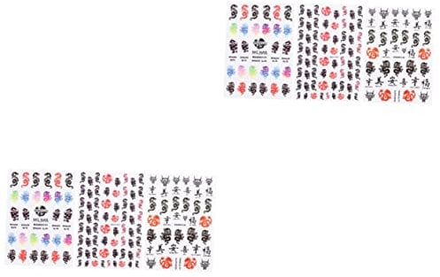 FRCOLOR 2sets Nail Art Sticker Decal Self-adhesive Dragon Design Nail Art for Women Gel Wraps 3sheets*2