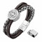 armband herren, lederarmband herren,armband herren leder, herren armband, braunes armband,kompass armband,schmuck herren(braun,silber,22cm)