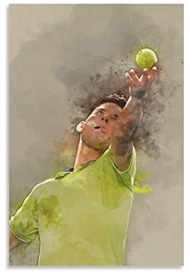 RIDAEX Kunstdruck Poster 50 * 70cm Senza Cornice Dominic Thiem Classic Tennis Vintage Retro Pittura decorativa per la casa camera da letto Soggiorno Decor