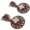Ohrringe aus vergoldetem Messing, 24 K Gold, Kleeblatt-Druck, Blume (rosa)