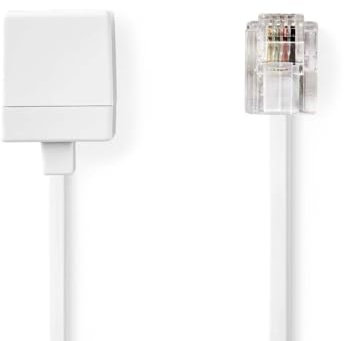 Nedis Telefon-Verlängerungskabel | RJ11 Stecker | RJ11 Buchse | 5.00 m | Kabeldesign: Flach | Kabeltyp: RJ11 | Weiss