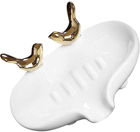 Keramik-seifenschale Mit Abfluss Doppellagiger Seifenhalter Von Mini Drainer Dishes Holder Für Badezimmer