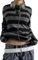 Women Y2k Striped Shirts Long Sleeve Fairy Grunge Baggy T-Shirt Vintage Harajuku Streetwear Teen Girls Tee Tops(Casual Gray Black,S)