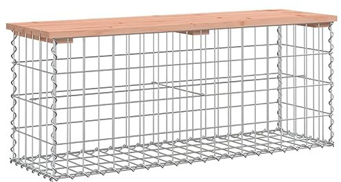 vidaXL Banc Jardin Design Gabion 103x31,5x42 cm Bois Massif de Douglas, siège de Jardin, Banc de Parc, Banc de Pique-Nique de Jardin, Banc extérieur